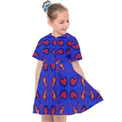 Floral Pattern Paisley Style  Kids  Sailor Dress by Eskimos