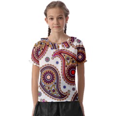 Paisley Pattern Kids  Frill Chiffon Blouse