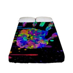 Crazy Multicolored Each Other Running Splashes Hand 1 Fitted Sheet (full/ Double Size) by EDDArt