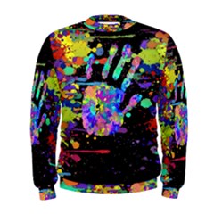 Crazy Multicolored Each Other Running Splashes Hand 1 Men s Sweatshirt by EDDArt