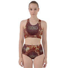 Chartres Double Infinity Antique Mandala Racer Back Bikini Set by EDDArt