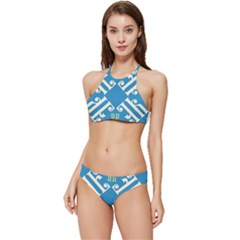 Abstract Pattern Geometric Backgrounds   Banded Triangle Bikini Set