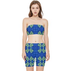 Abstract Pattern Geometric Backgrounds   Stretch Shorts And Tube Top Set