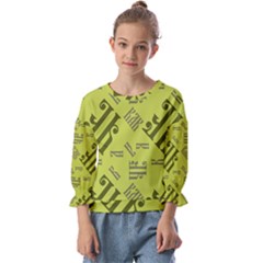 Abstract Pattern Geometric Backgrounds   Kids  Cuff Sleeve Top