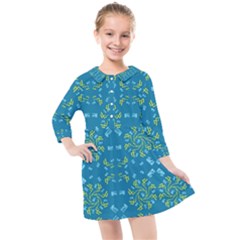 Abstract Pattern Geometric Backgrounds   Kids  Quarter Sleeve Shirt Dress by Eskimos