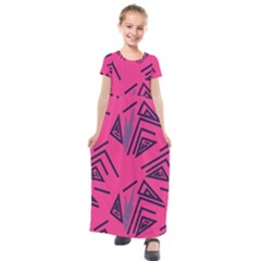 Abstract Pattern Geometric Backgrounds   Kids  Short Sleeve Maxi Dress by Eskimos