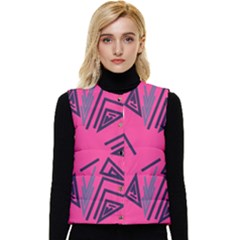 Abstract Pattern Geometric Backgrounds   Women s Short Button Up Puffer Vest by Eskimos