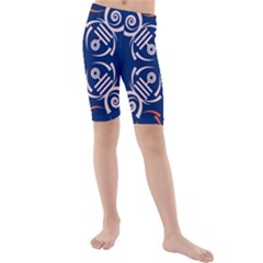 Abstract Pattern Geometric Backgrounds   Kids  Mid Length Swim Shorts by Eskimos