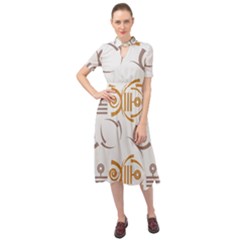 Abstract Pattern Geometric Backgrounds   Keyhole Neckline Chiffon Dress by Eskimos