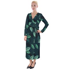 Foliage Velvet Maxi Wrap Dress by HermanTelo