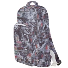 Metsovo Aerial Cityscape, Greece Double Compartment Backpack by dflcprintsclothing