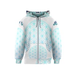 Flower Of Life  Kids  Zipper Hoodie by tony4urban