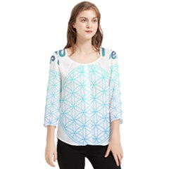 Flower Of Life  Chiffon Quarter Sleeve Blouse by tony4urban