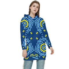 Abstract Pattern Geometric Backgrounds   Women s Long Oversized Pullover Hoodie by Eskimos