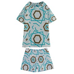 Abstract Pattern Geometric Backgrounds   Kids  Swim Tee And Shorts Set by Eskimos