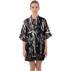 Abstract Light Games 2 Half Sleeve Satin Kimono  by DimitriosArt