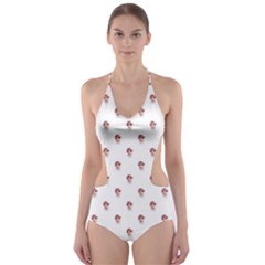 Weird Fantasy Bird Drawing Motif Pattern Cut-out One Piece Swimsuit by dflcprintsclothing