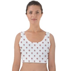 Weird Fantasy Bird Drawing Motif Pattern Velvet Crop Top by dflcprintsclothing