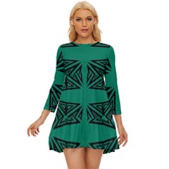 Abstract Pattern Geometric Backgrounds   Long Sleeve Babydoll Dress by Eskimos