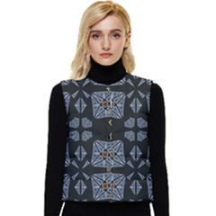 Abstract Pattern Geometric Backgrounds   Women s Short Button Up Puffer Vest