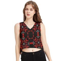 Abstract Pattern Geometric Backgrounds   V-neck Cropped Tank Top by Eskimos