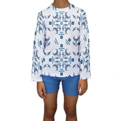 Abstract Pattern Geometric Backgrounds   Kids  Long Sleeve Swimwear by Eskimos