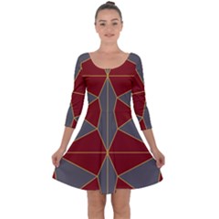 Abstract Pattern Geometric Backgrounds   Quarter Sleeve Skater Dress by Eskimos