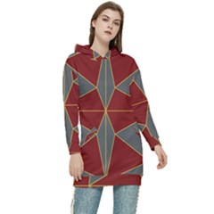 Abstract Pattern Geometric Backgrounds   Women s Long Oversized Pullover Hoodie by Eskimos