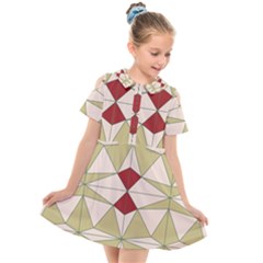 Abstract Pattern Geometric Backgrounds   Kids  Short Sleeve Shirt Dress by Eskimos