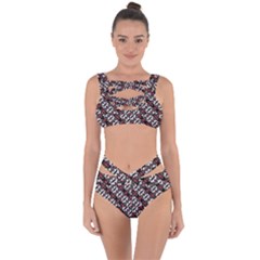 Linear Geometric Modern Pattern Bandaged Up Bikini Set  by dflcprintsclothing