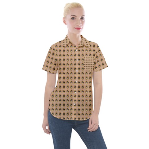 Olimedbege Women s Short Sleeve Pocket Shirt by violetheavensky