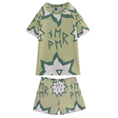 Abstract Pattern Geometric Backgrounds   Kids  Swim Tee And Shorts Set by Eskimos