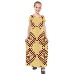 Abstract Pattern Geometric Backgrounds   Kids  Short Sleeve Maxi Dress by Eskimos