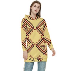 Abstract Pattern Geometric Backgrounds   Women s Long Oversized Pullover Hoodie by Eskimos