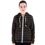 Fern Pattern 2 Black Women s Zipper Hoodie