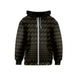 Fern Pattern 2 Black Kids  Zipper Hoodie