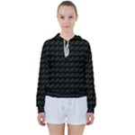 Fern Pattern 2 Black Women s Tie Up Sweat