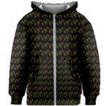 Fern Pattern 2 Black Kids  Zipper Hoodie Without Drawstring