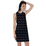 Fern Pattern 2 Black Racer Back Hoodie Dress