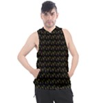 Fern Pattern 2 Black Men s Sleeveless Hoodie