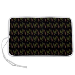 Fern Pattern 2 Black Pen Storage Case (m) by violetheavensky