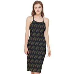 Fern Pattern 2 Black Bodycon Cross Back Summer Dress by violetheavensky