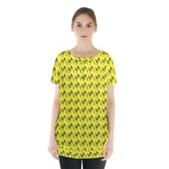 Fern Pattern 2 Yellow Skirt Hem Sports Top by violetheavensky