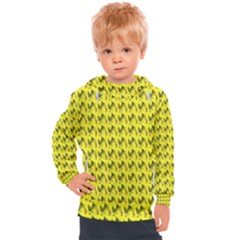 Fern Pattern 2 Yellow Kids  Hooded Pullover by violetheavensky