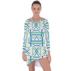 Abstract Pattern Geometric Backgrounds   Asymmetric Cut-out Shift Dress by Eskimos