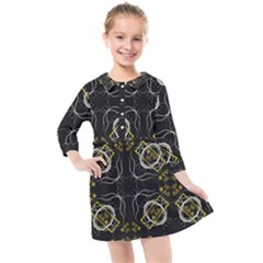 Abstract Pattern Geometric Backgrounds   Kids  Quarter Sleeve Shirt Dress by Eskimos
