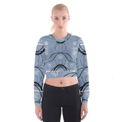 Abstract Pattern Geometric Backgrounds   Cropped Sweatshirt by Eskimos