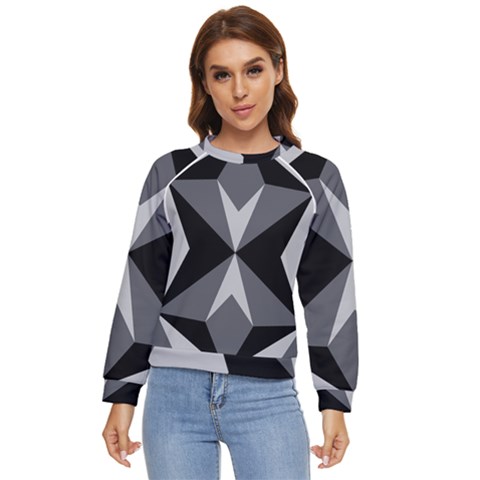 Abstract Pattern Geometric Backgrounds   Women s Long Sleeve Raglan Tee by Eskimos