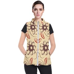 Folk Flowers Print Floral Pattern Ethnic Art Women s Puffer Vest by Eskimos