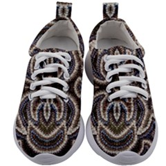 Embroidered Patterns Kids Athletic Shoes by kaleidomarblingart